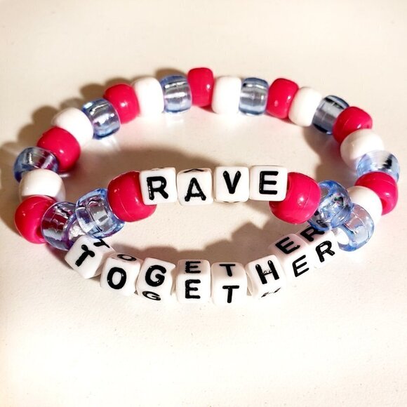 Rave Together Stay Together Couples Kandi Bracelet Set - Picture 2 of 5